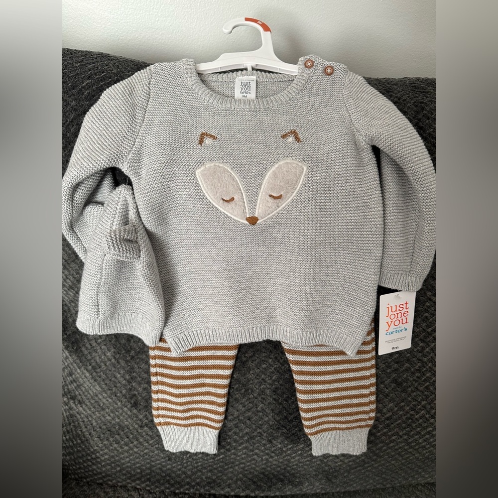 3 piece Carters just one you 9 month knit baby outfit